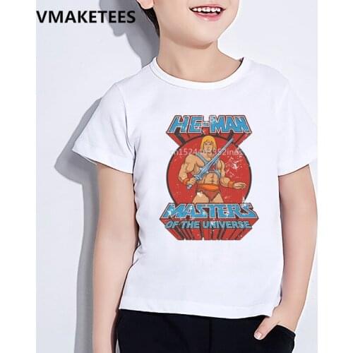 Kids Summer Short Sleeve Girls & Boys T shirt Children Masters of The Universe He-Man Print T-shirt Funny Baby Clothes