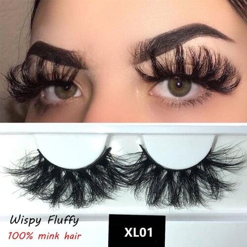 Hot Sale 100% Mink Lashes 25mm Silk Eyelashes 3D Mink Eyelashes Extension Makeup Natural False Eyelashes Volumn Lash Extension