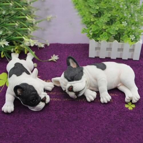 Lie Down To Sleep French Bulldog Puppies Life Realistic Bulldog Simulation Toy Y1t2