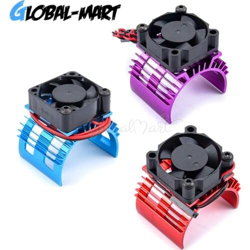Blue RC Parts Electric Car brushless Motor Heatsink Cover + Cooling Fan for 1:10 HSP RC Car 540 550 3650 Size Motor Heat Sink