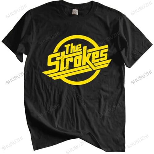 Men o-neck tshirt fashion brand t-shirt black new The Strokes T Shirt Men Indie Rock Band Men T-shirt euro size