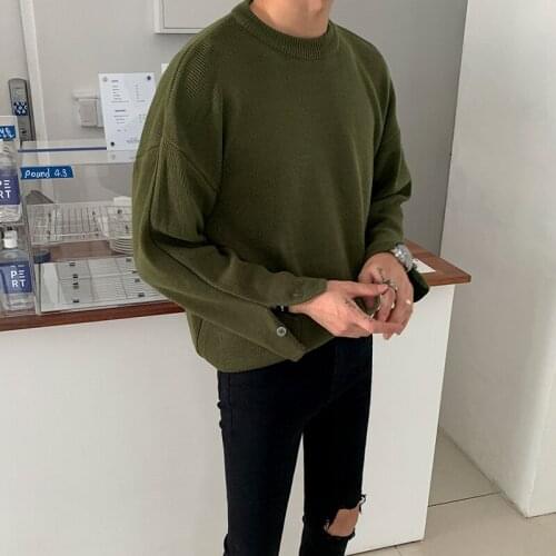 2021 Autumn Winter Knitted Sweater Men Clothing Casual Loose Sweaters Pullover Men Sweater Fashion New Mens Clothes M-2XL F07