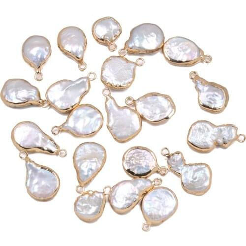 Natural Freshwater Pearl Irregular Pearl Pendants For jewelry making DIY Accessories Fit Necklaces Size 15x18-18x26mm