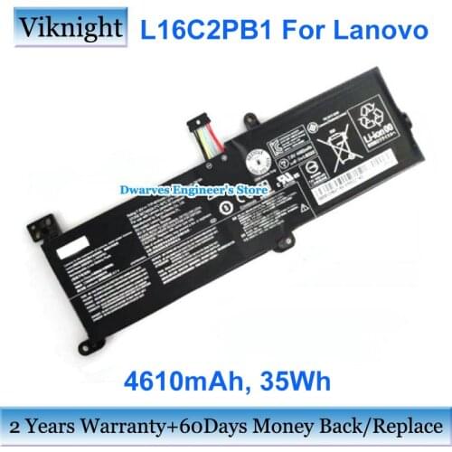 Genuine L16C2PB1 Laptop Battery for Lenovo Ideapad 520 320 80YL00QBCF L16S2PB1 5B10M88059 5B10M90490 Battery 7.6V 4645mAh