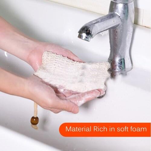 Ramie Soap Saver Exfoliating Bag Natural Soap Bag Pouch Soap Foaming Net Household Accersories