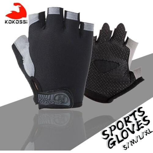 KoKossi Silicone Cycling Anti-slip Anti-sweat Men Women Half Finger Gloves Breathable Anti-shock Sport Gloves Bike Bicycle Glove