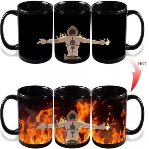 Dropshipping New 1Pcs 350ml Ceramic One Piece Luffy Mug Animation Hot Water Temperature Coffee Mug Milk Cup for Children Friends