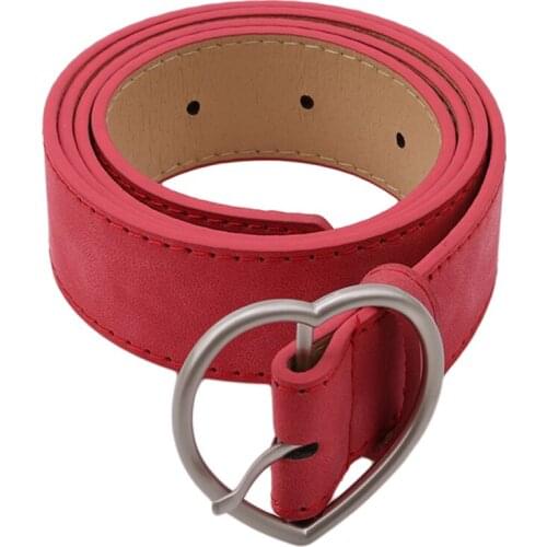 PU Leather Belt Brand Belts For Women Heart Shape Pin Buckle Designer Women High Quality Female Belts