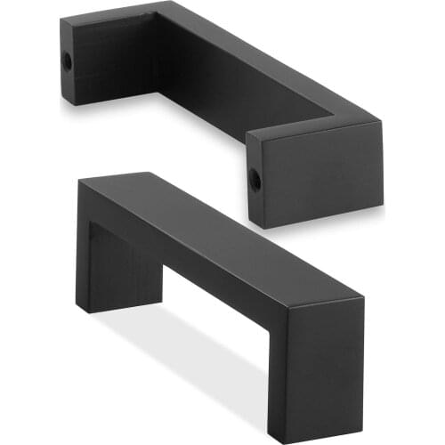 Large size Square Cabinet handle Solid Stainless Steel Matte Black for Furniture Kitchen bedroom Hardware Pull