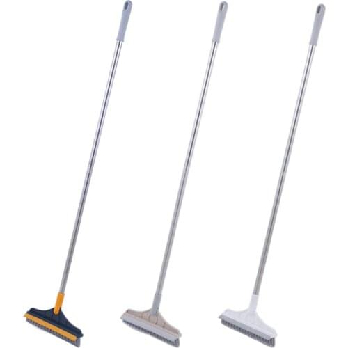 Floor Cleaning Brush 2 in 1 Long Handle Household Cleaning Brush Floor Scrub Brush Rotating Window Cleaner Rubber Wiper