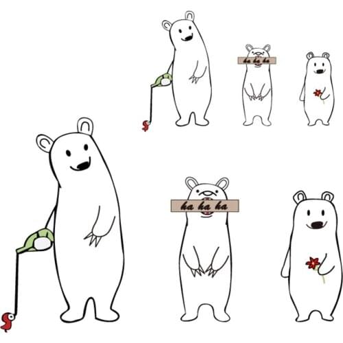 Kawaii Bears Iron-On Patches for Clothes DIY T-shirt Clothing Patches Cartoon Thermal Transfer Sticker Washable Applique Decor