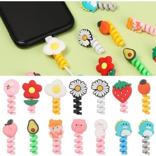Cute USB Data Cable Protector Cartoon Animal Charger Cable Sleeve For USB Charging Data Wire Protection Cover Cable Winder