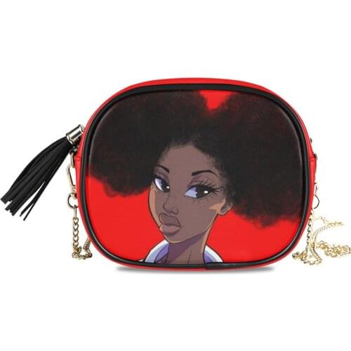 High-quality chains crossbody Shoulder bags red Small Messenger Bag Female Afro Girls Black Women Leather Bag Mini Handbag