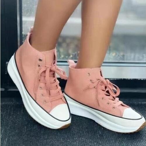 Plus size autumn /winter womens shoes 2021 new womens casual high-top casual shoes with round toe all-match flat shoes