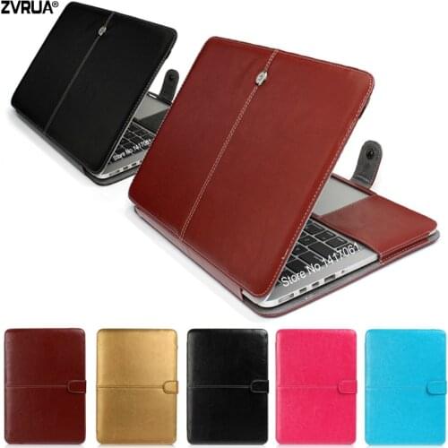 ZVRUA PU Leather Laptop Case bag For Apple Macbook Pro Air Retina 11 12 13 15 16 inch Touch Bar New+transparent keyboard cover