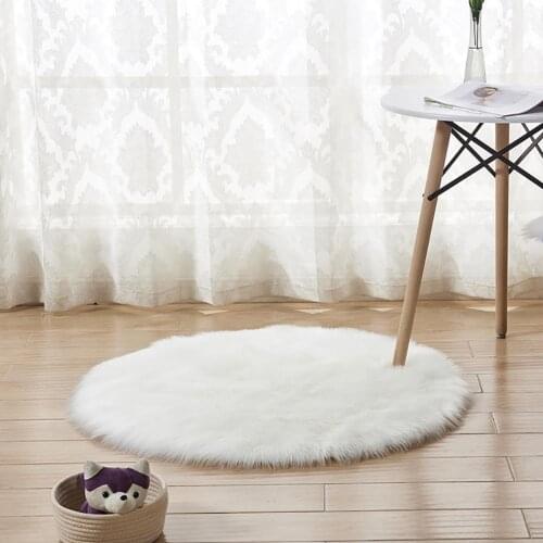 1Pc Soft Acrylic Fiber Round Mat Carpet Bedroom Living Room Floor Dressing Table Rug