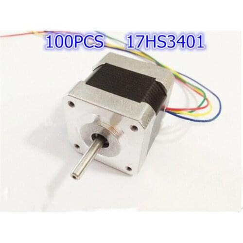 100pcs/lot 17HS3401 4-lead Nema 17 Stepper Motor 42 motor 42BYGH 1.3A CE ROSH ISO CNC Laser Grind Foam Plasma Cut