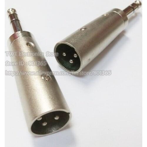3Pin Male XLR Plug to 6.35mm Stereo Plug Microphone Adapter audio connector ,10pcs ,Free shipping