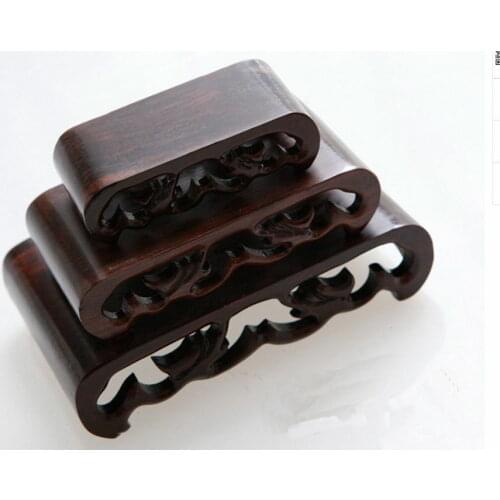 3 Pcs Hard Wood Stand Snuff Bottle Base Wood Carving Display Shelf