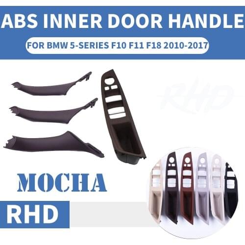 4PCS/set Right Hand Drive RHD For BMW 5 series F10 F11 F18 520 525 Mocha Car Interior Door Handle Inner Panel Pull Trim Armrest