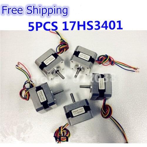 5 pcs / lots 17HS3401 4-lead Nema 17 Stepper Motor 42 motor 42BYGH 1.3A CE ROSH ISO CNC Laser Grind Foam Plasma Cut
