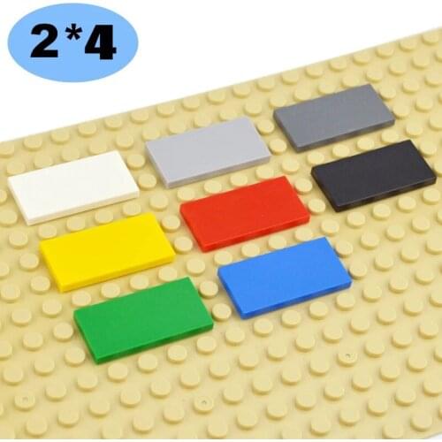 50pcs DIY Building Blocks Figure Bricks Smooth 2x4 Colorful Educational Creative Size Compatible all brand Toys for Children
