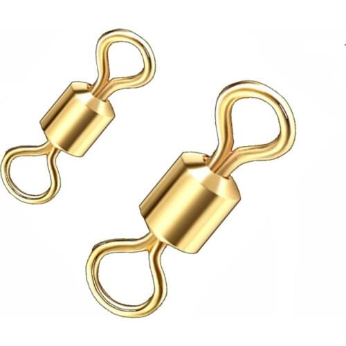 50PCS/LOT Fishing Rolling Swivels Connector Ball Bearing Solid RingsSpace Beans Supplies Carp Fishing Accessories