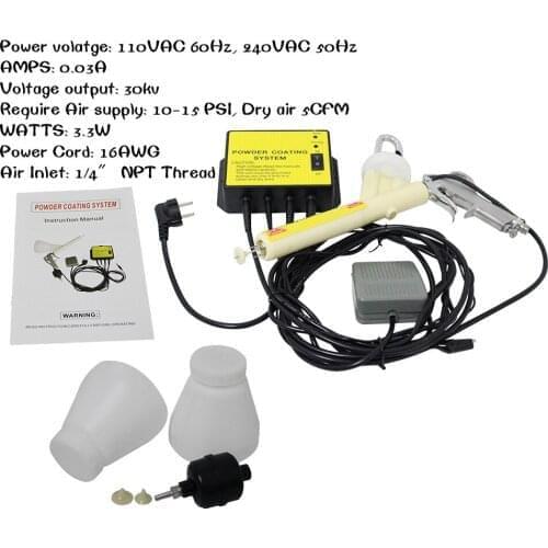 110V/220V Metal workpiece spray machine Mini Powder Coating System PC02 Electrostatic spray gun