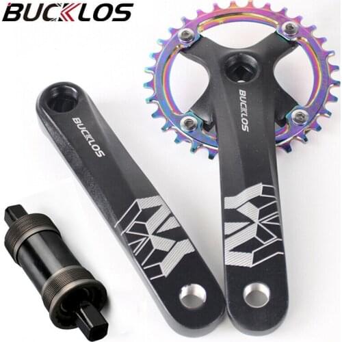 BUCKLOS 104bcd Bicycle Crankset 30T 32T 34T 36T 38T Mountain Bike Crankset 170mm Square Hole Crank with Bottom Bracket MTB Part