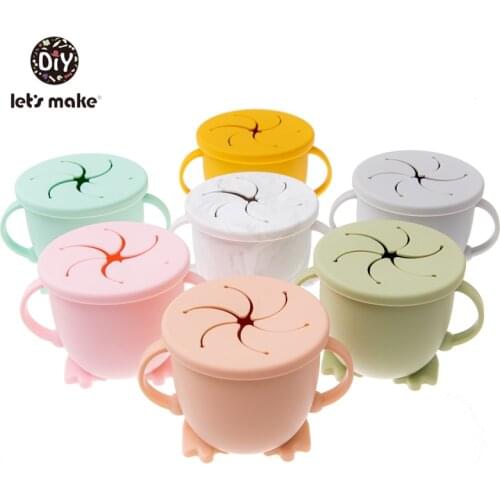Lets Make 1PC Silicone Baby Cup Snacks Bottle Drinkware Feeding Solid Tableware Toddlers Dishes For Baby Bowl Waterproof