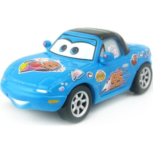 Disney Pixar Cars Dinoco McQueen Fan Fan Metal Diecast Toy Car 1:55 Loose Brand New In Stock & Free Shipping