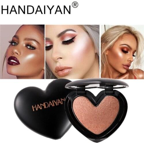 HANDAIYAN Makeup Highlighter palette Heart-shaped Makeup Palette Brighten Illuminator Face Contouring Shimmer Bronzer Powder
