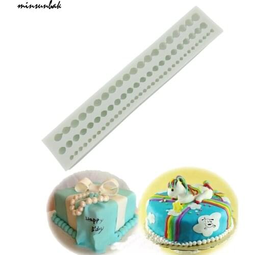 Minsunbak Pearl Shape Lace Strip Fondant Silicone Mold DIY Cake Edge Decoration Tool Chocolate Candy Mold