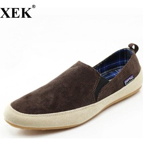XEK New men casual shoes 2018 man spring autumn Loafers England Leisure Fashion Zapato Breathable Slip on flats WFQ105