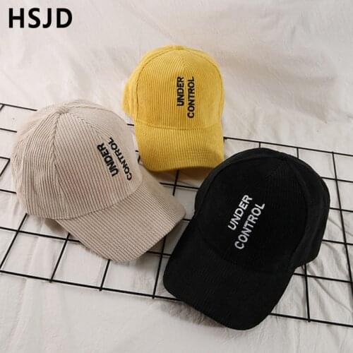 New Autumn Winter Corduroy Stripe Brand Bones Caps Hip Hop Hat Long tape Baseball cap Snapback Hats For Men Women Casquette