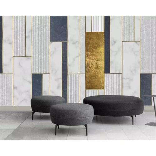 Beibehang wallpaper for walls 3 d Modern minimalistic geometric gold lines mosaic pattern TV background wall 3d wallpaper mural