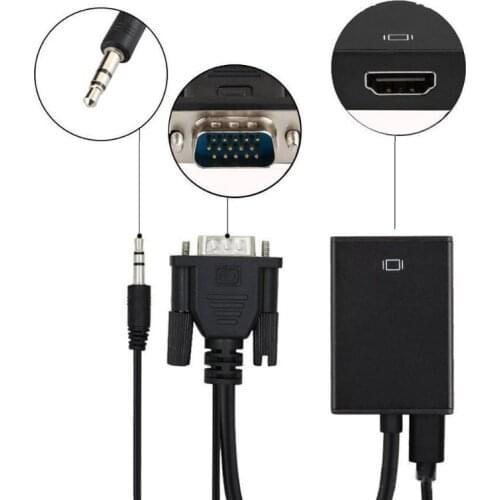 VGA Male To HDMI-compatible Female Adapter for PC Computer Laptop Game Player HDMI-compatible Cable Support Full HD 1080