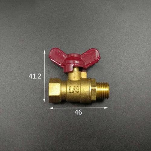 Female to MaLe Brass Ball Valve With Butterfly Handle DN8 1/4" BSP Temperature 0-120C Pressure 10 Bar Port Size 7.8mm