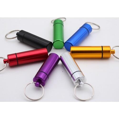 Cute Portable Multifunction Keychain Medicine Storage Container Key Holder Aluminum Case Pillbox Health Care Pill Bottle Keyring