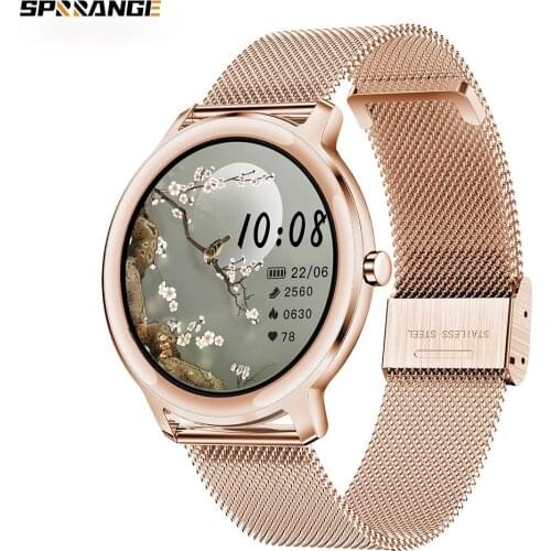 Super Slim Fashion Women Smart Watch 2021 Full Touch Round Screen Smartwatch for Woman Heart Rate Monitor For Android and IOS