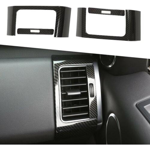 Beler Carbon Fiber Texture Dashboard Side Air Vent Outlet Frame Cover fit for Range Rover Sport 2014 2015 2016 2017 2018 2019