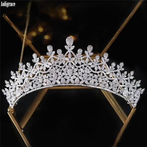 AAA Level Full Cubic Zirconia CZ Wedding Pageant Tiaras and Crowns Birthday Sweet 16 Jewelry Headpiece Bridal Hair Accessories