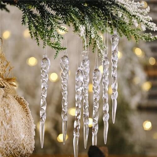 12Pcs Christmas Simulation Ice Cream Xmas Tree Hanging Ornament Fake Icicle Winter Party Christmas New Year Decoration Supplies