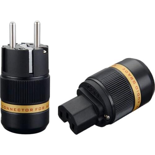 Viborg VE501R/VF501R AC EU version Rhodium plated Power Plug IEC Connector with pure copper for audio power cable 1 pair