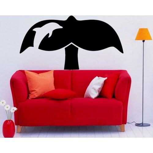 Whale Tail Wall Decal Creatives Ocean Animal Door Window Vinyl Sticker Kids Bedroom Bathroom Home Decor Waterproof Mural Q828