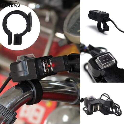 Waterproof 12V-24V Dual USB Motorbike Motorcycle Handlebar Charger Adapter Power Supply Socket For Iphone Samsung Huawei