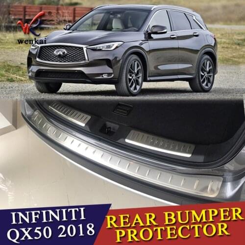 WENKAI For Infiniti QX50 2018 2019 Car Rearguards Stainless Steel Rear Bumper Trunk Fender Sill Plate Protector Guard Covers