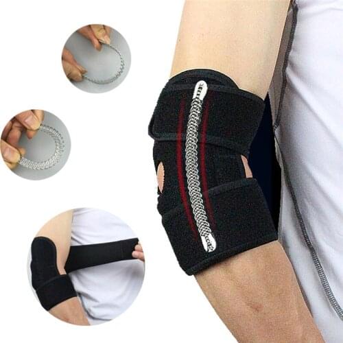 Safety Elbow Support Pads With Spring Supporting Protector Adjustable Sports Safety For Gym Tennis Equipment Accessories