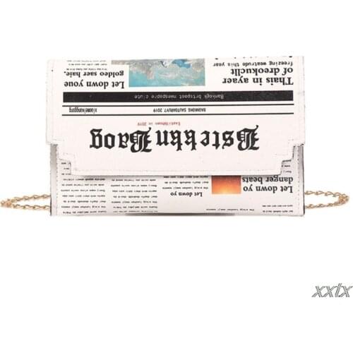 Women Girl Newspape Pattern Shoulder Messenger Crossbody Bag Satchel Tote Purse Fashion Design 2020