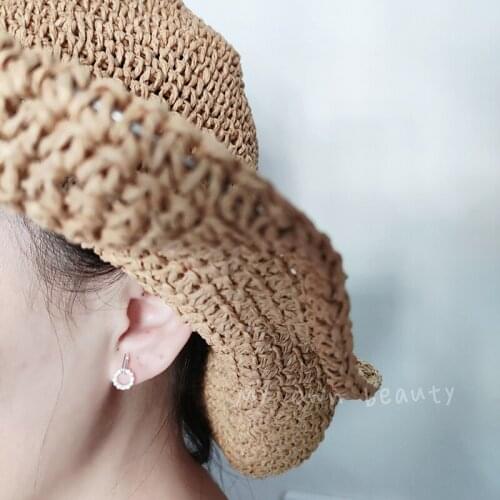 Circle Round Reometric Cubic Zirconia 925 Sterling Silver Stud Earrings For Women Dainty Fashion Jewelry Designer Gift